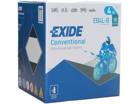 Exide EB4L-B 12v 4Ah Wet Motorcycle Battery Exide Motorcycle Exide EB4L-B 12v 4Ah Wet Motorcycle Battery Exide Motorcycle