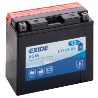 Exide ET14B-BS 12v 12Ah AGM Motorcycle Battery (YT14B4)