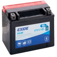 Exide ETX12-BS 12v 10Ah AGM Motorcycle Battery (YTX12BS)