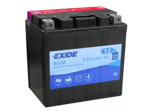 Exide ETX14AH-BS 12v 12Ah AGM Motorcycle Battery Exide Motorcycle