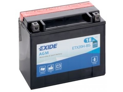 Exide ETX20H-BS 12v 18Ah AGM Motorcycle Battery Exide Motorcycle