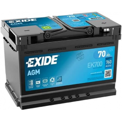 EXIDE EK700 STOP START 096AGM 12V 70AH EK720 CAR BATTERY