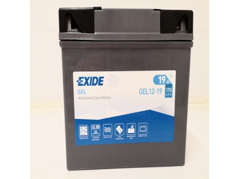 Exide Gel 12-19 12v 19Ah Motorcycle Gel Battery (YT19BL-BS) (12-19) Exide Motorcycle Exide Gel 12-19 12v 19Ah Motorcycle Gel Battery (YT19BL-BS) (12-19) Exide Motorcycle