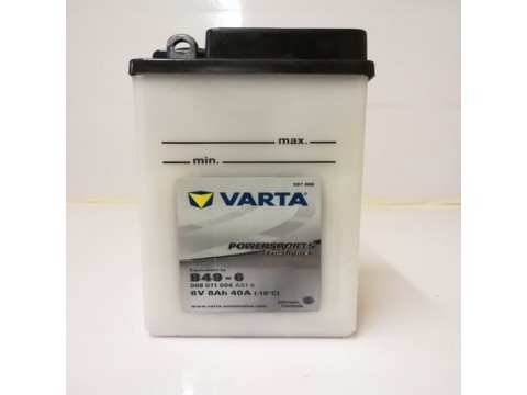 Varta B49-6 Funstart Freshpack Motorcycle Battery (008 011 004) (B49-6) 6V 8Ah Varta Funstart 6 Volt Varta B49-6 Funstart Freshpack Motorcycle Battery (008 011 004) (B49-6) 6V 8Ah Varta Funstart 6 Volt
