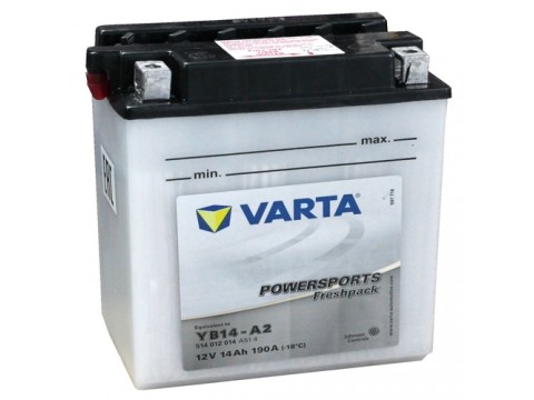 Varta YB14A-A2 Funstart Wet Motorcycle Battery (514 014 014) (YB14AA2) 12V 14Ah Varta Funstart Wet Varta YB14A-A2 Funstart Wet Motorcycle Battery (514 014 014) (YB14AA2) 12V 14Ah Varta Funstart Wet