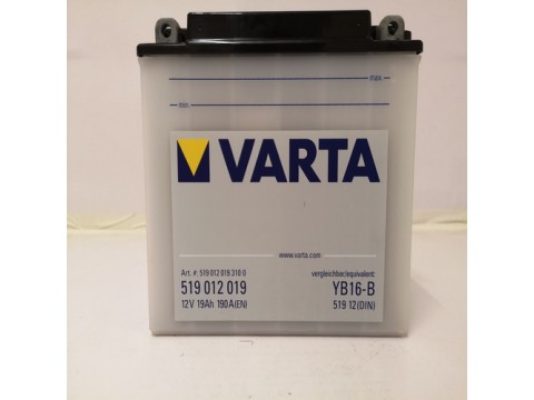 Varta YB16-B Funstart Wet Motorcycle Battery (519 012 019) (YB16B) 12V 19Ah Varta Funstart Wet Varta YB16-B Funstart Wet Motorcycle Battery (519 012 019) (YB16B) 12V 19Ah Varta Funstart Wet