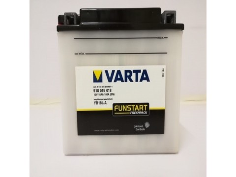 Varta YB18L-A Funstart Wet Motorcycle Battery (518 015 018) (YB18LA) 12V 18Ah Varta Funstart Wet