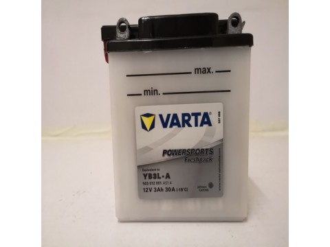 Varta YB3L-A Funstart Wet Motorcycle Battery (503 012 001) (YB3LA) 12V 3Ah Varta Funstart Wet Varta YB3L-A Funstart Wet Motorcycle Battery (503 012 001) (YB3LA) 12V 3Ah Varta Funstart Wet