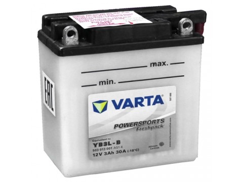 Varta YB3L-B Funstart Wet Motorcycle Battery (503 013 001) (YB3LB) 12V 3Ah Varta Funstart Wet Varta YB3L-B Funstart Wet Motorcycle Battery (503 013 001) (YB3LB) 12V 3Ah Varta Funstart Wet