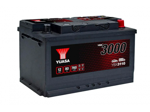 YUASA YBX3110 80Ah 720 CCA Car Battery YUASA YBX3110 80Ah 720 CCA Car Battery