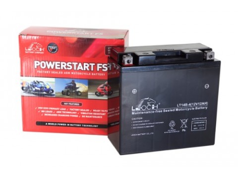 Leoch YT14B-BS 12v 12Ah Motorcycle Battery Leoch Mototcycle