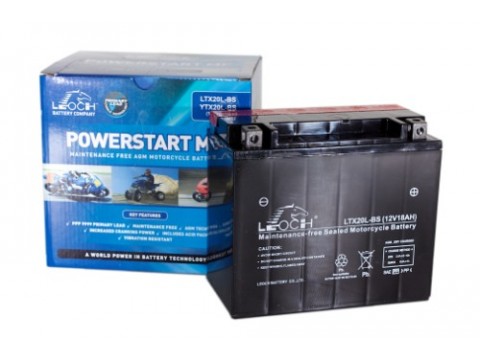 Leoch YTX20L-BS 12v 18Ah Motorcycle Battery Leoch Mototcycle
