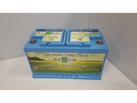 Relion Lithium RB80DP 12v 80Ah Lithium Battery Relion Lithium RB80DP 12v 80Ah Lithium Battery