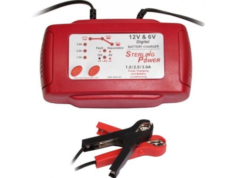 Sterling 6V & 12V 3A Portable Battery Charger British (B123) Sterling Chargers Sterling 6V & 12V 3A Portable Battery Charger British (B123) Sterling Chargers