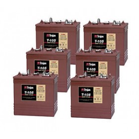 6 x T105 6v 225Ah Golf Buggy Batteries (T-105) t105 Trojan Leisure