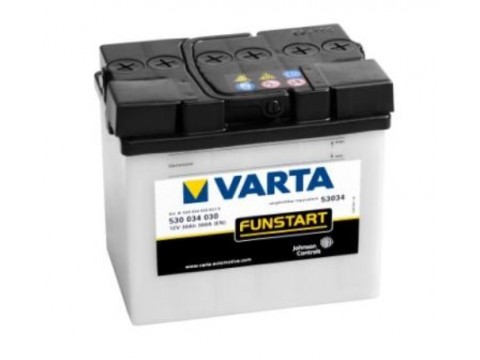 Varta 53034 Funstart Wet Motorcycle Battery (530 034 030) 12V 30Ah Varta Funstart Wet