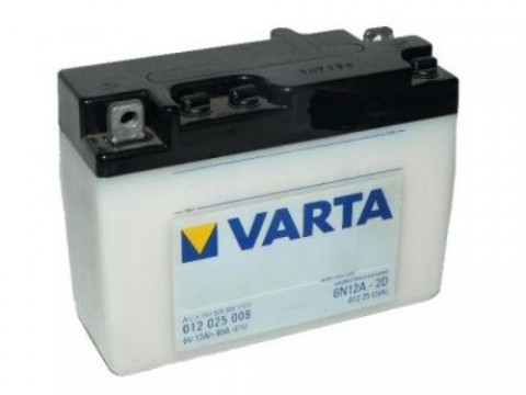 Varta 6N12A-2D Funstart Freshpack Motorcycle Battery (012 025 008) (6N12A2D) 12V 12Ah Varta Funstart 6 Volt Varta 6N12A-2D Funstart Freshpack Motorcycle Battery (012 025 008) (6N12A2D) 12V 12Ah Varta Funstart 6 Volt