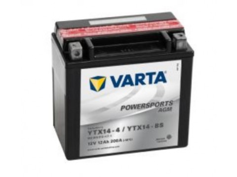 Varta YTX14-BS Funstart AGM Motorcycle Battery (512 014 010) (YTX14BS) 12V 12Ah Varta Funstart AGM