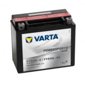 Varta YTX20L-BS Funstart AGM Motorcycle Battery (518 901 026) (YTX20LBS) 12V 18Ah Varta Funstart AGM