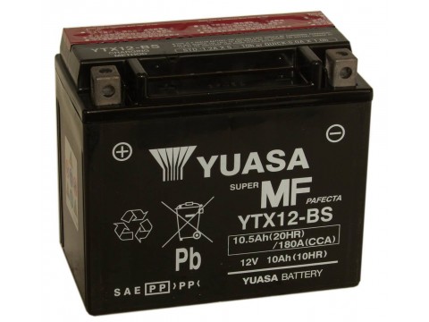 Yuasa YTX12-BS 12V 10Ah Motorcycle AGM Battery 