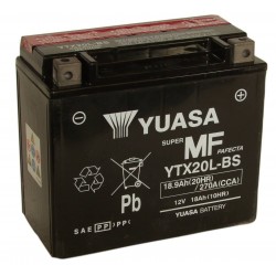 Yuasa YTX20L-BS 12v 18.9AQh AGM Motorcycle Battery 