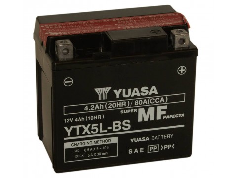 Yuasa YTX5L-BS 12V 4.2Ah AGM Motorcycle Battery Yuasa YTX5L-BS 12V 4.2Ah AGM Motorcycle Battery
