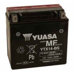 Yuasa YTX14-BS 12V 12.6Ah Motorcycle AGM Battery 
