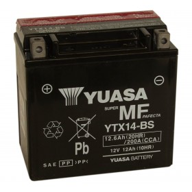 Yuasa YTX14-BS 12V 12.6Ah Motorcycle AGM Battery 