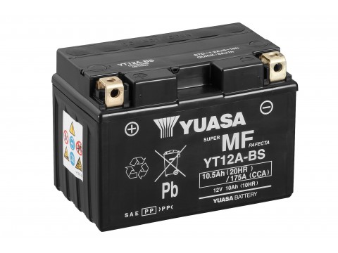 Yuasa YT12A-BS 12v 10.5Ah AGM Motorcycle Battery 